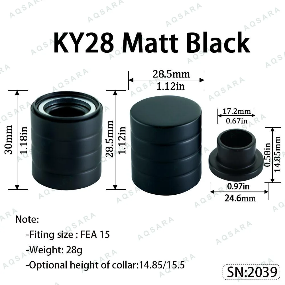 Tutup Magnetik aluminium — KY28 Magnetic Cap — Matt Black