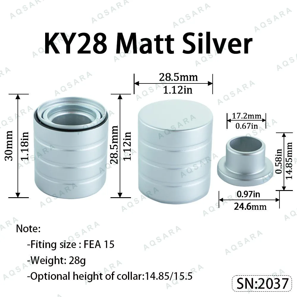 Tutup Magnetik aluminium — KY28 Magnetic Cap — Matt Silver