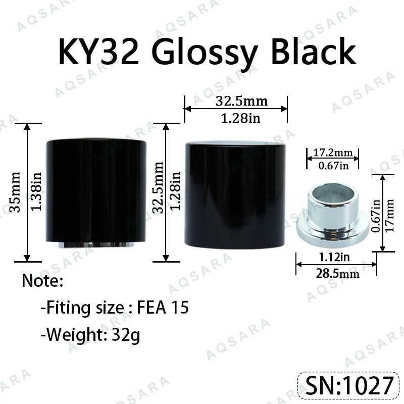 Tutup Magnetik aluminium — KY32 Magnetic Cap — Glossy Black