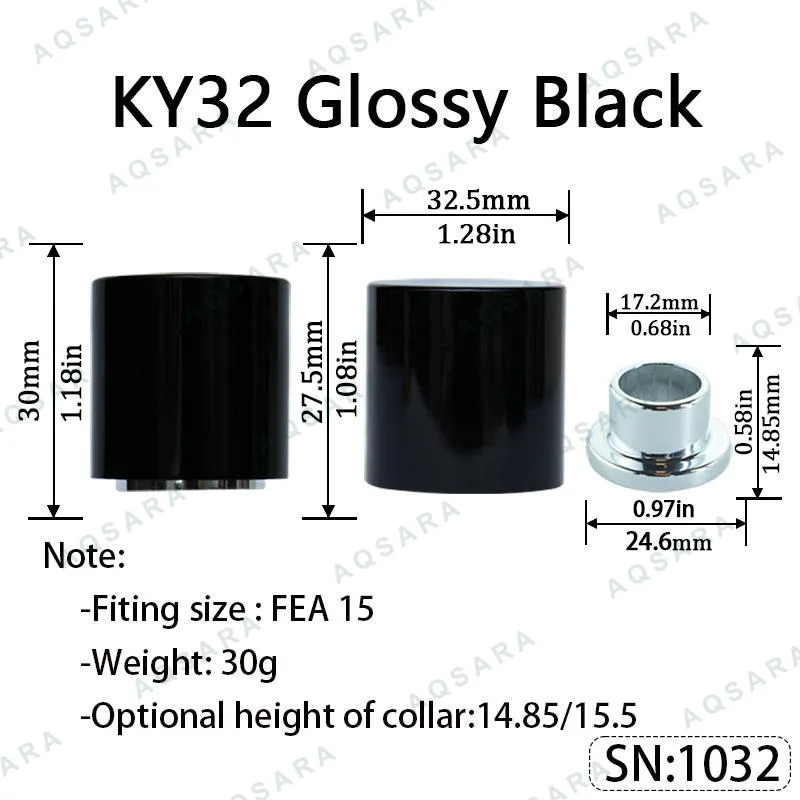 Tutup Magnetik aluminium — KY32 Magnetic Cap — Glossy Black