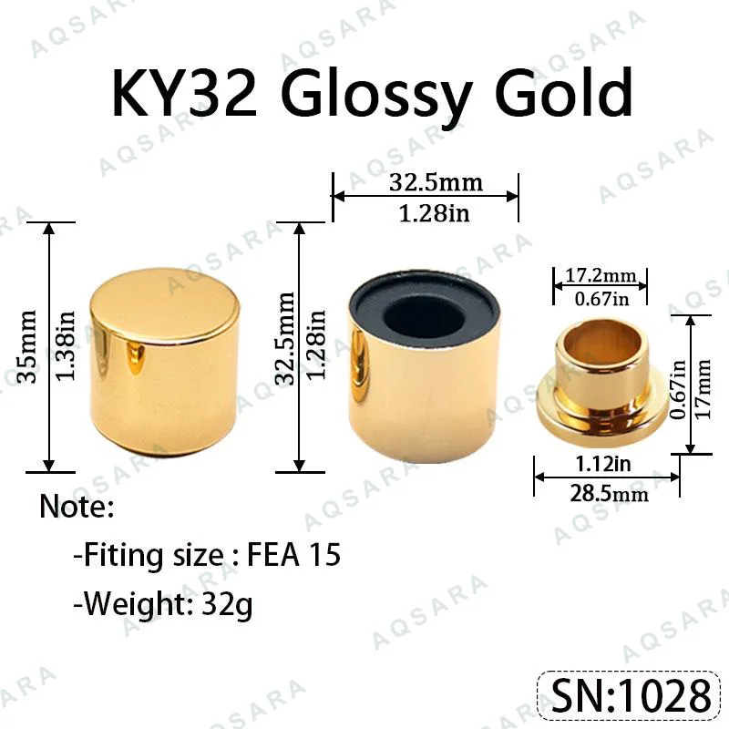 Tutup Magnetik aluminium — KY32 Magnetic Cap — Glossy Gold