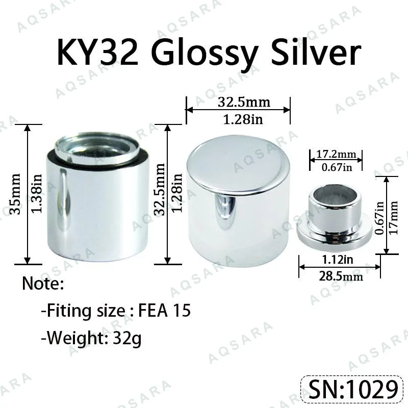 Tutup Magnetik aluminium — KY32 Magnetic Cap — Glossy Silver