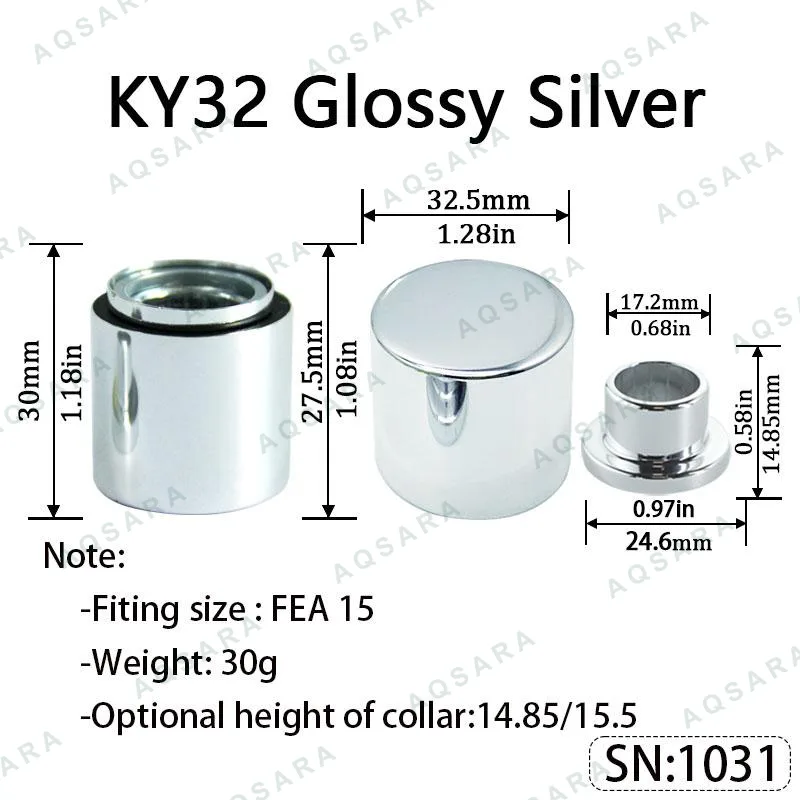 Tutup Magnetik aluminium — KY32 Magnetic Cap — Glossy Silver