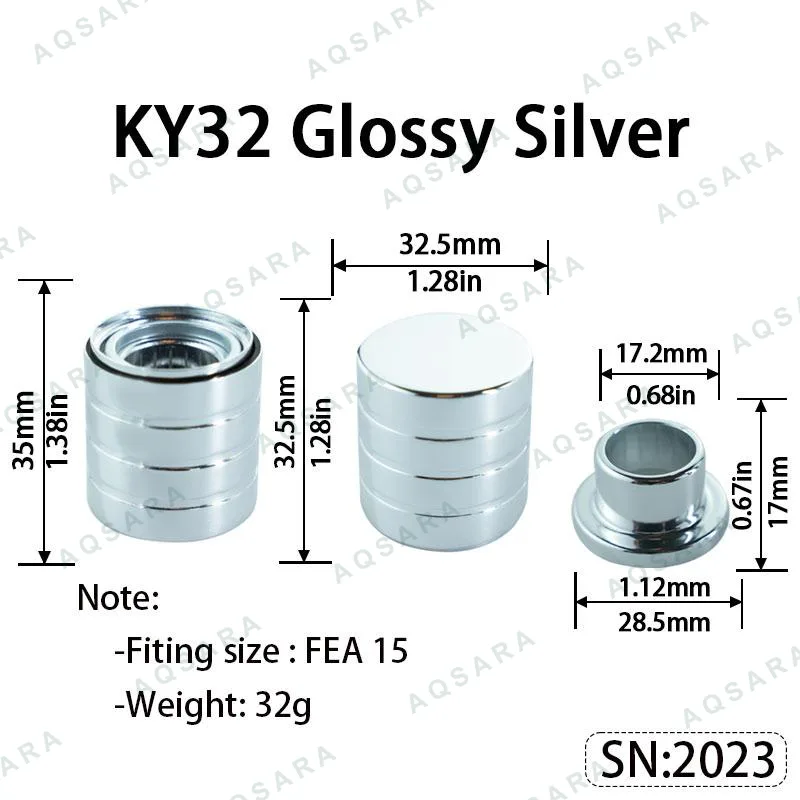 Tutup Magnetik aluminium — KY32 Magnetic Cap — Glossy Silver
