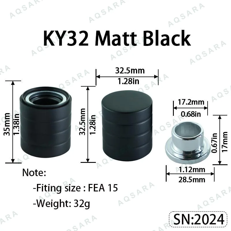 Tutup Magnetik aluminium — KY32 Magnetic Cap — Matt Black