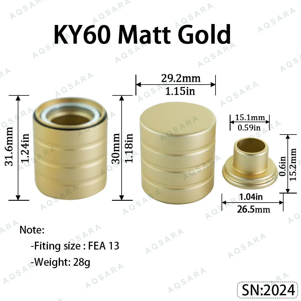 Tutup Magnetik aluminium — KY60 Magnetic Cap — Matt Black