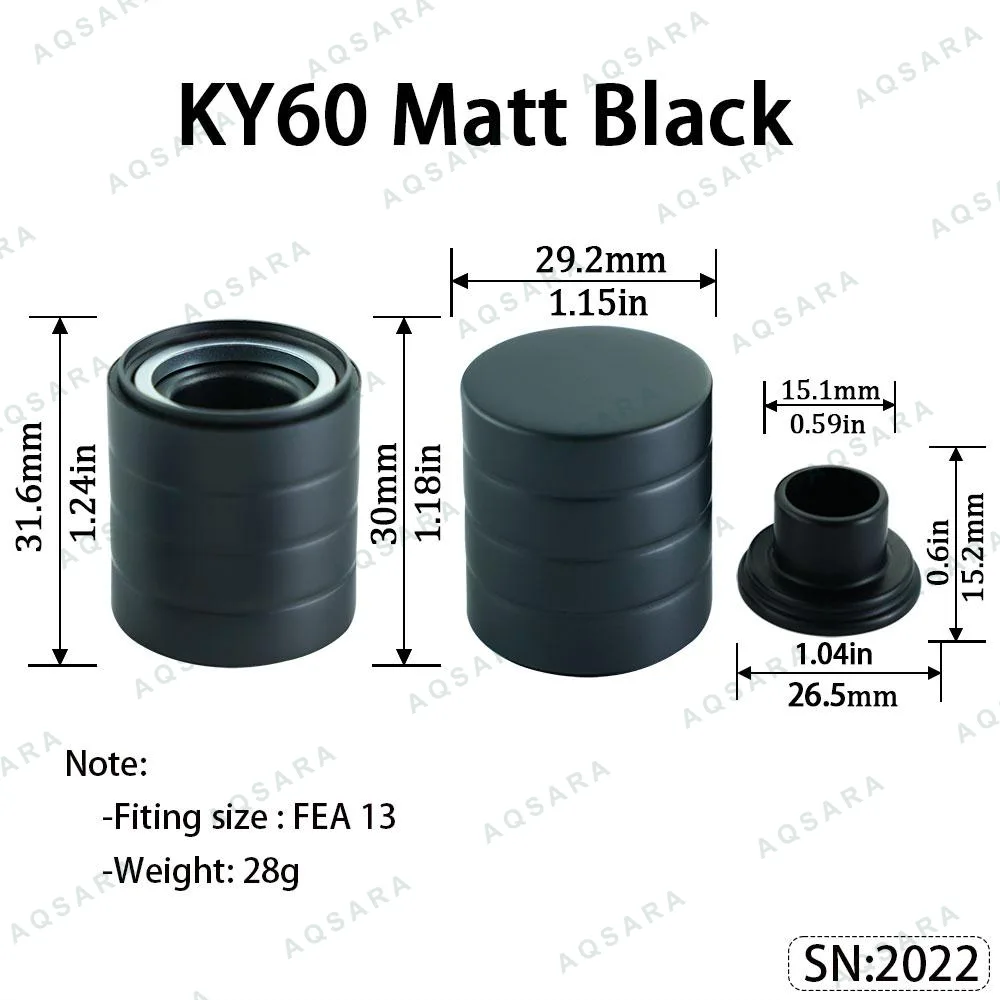 Tutup Magnetik aluminium — KY60 Magnetic Cap — Matt Black