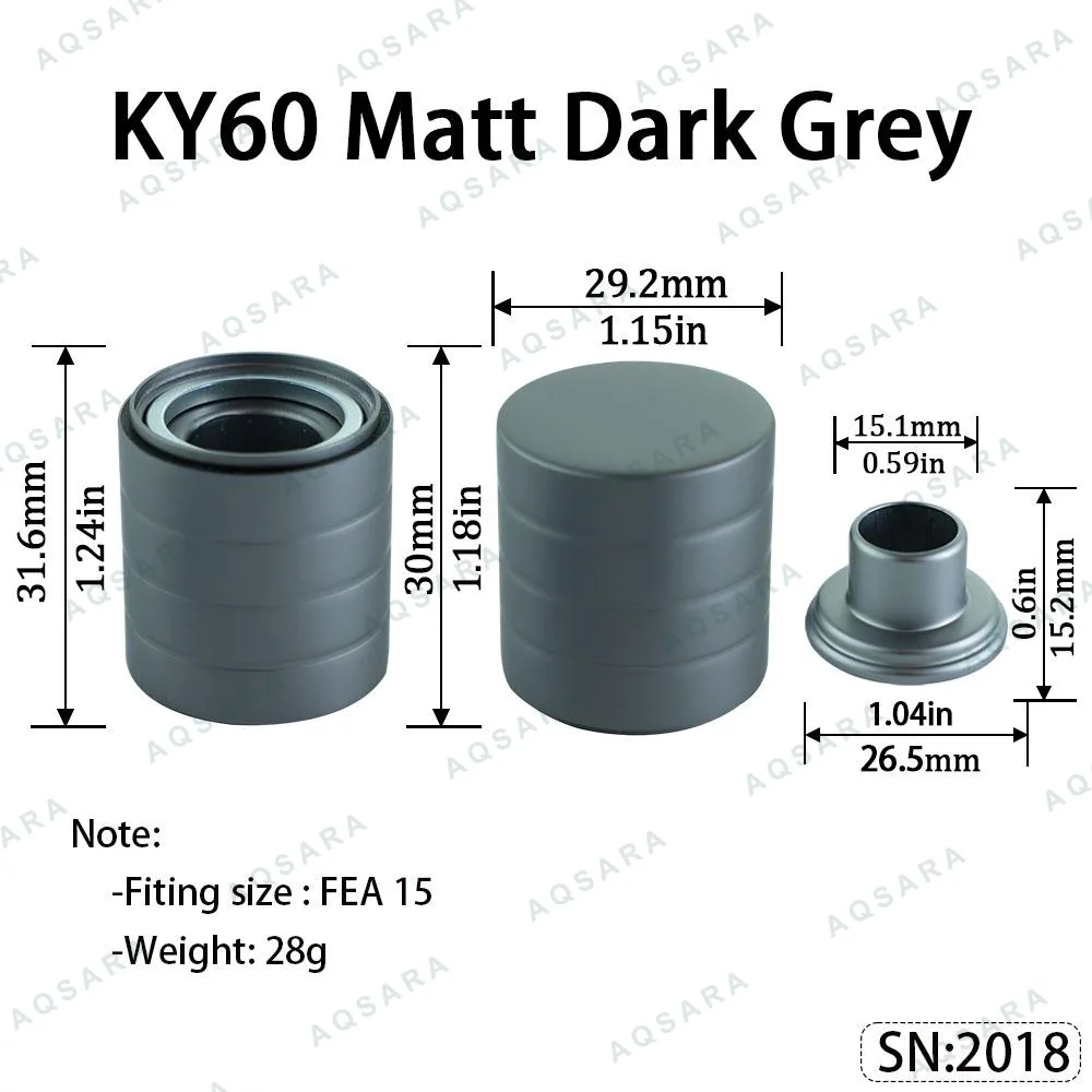 Tutup Magnetik aluminium — KY60 Magnetic Cap — Matt Dark Grey
