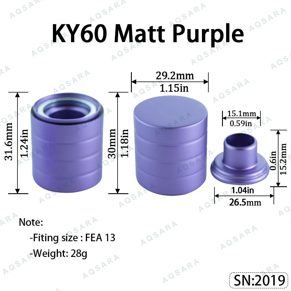 Tutup Magnetik aluminium — KY60 Magnetic Cap — Matt Purple