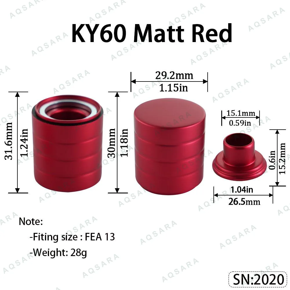 Tutup Magnetik aluminium — KY60 Magnetic Cap — Matt Red