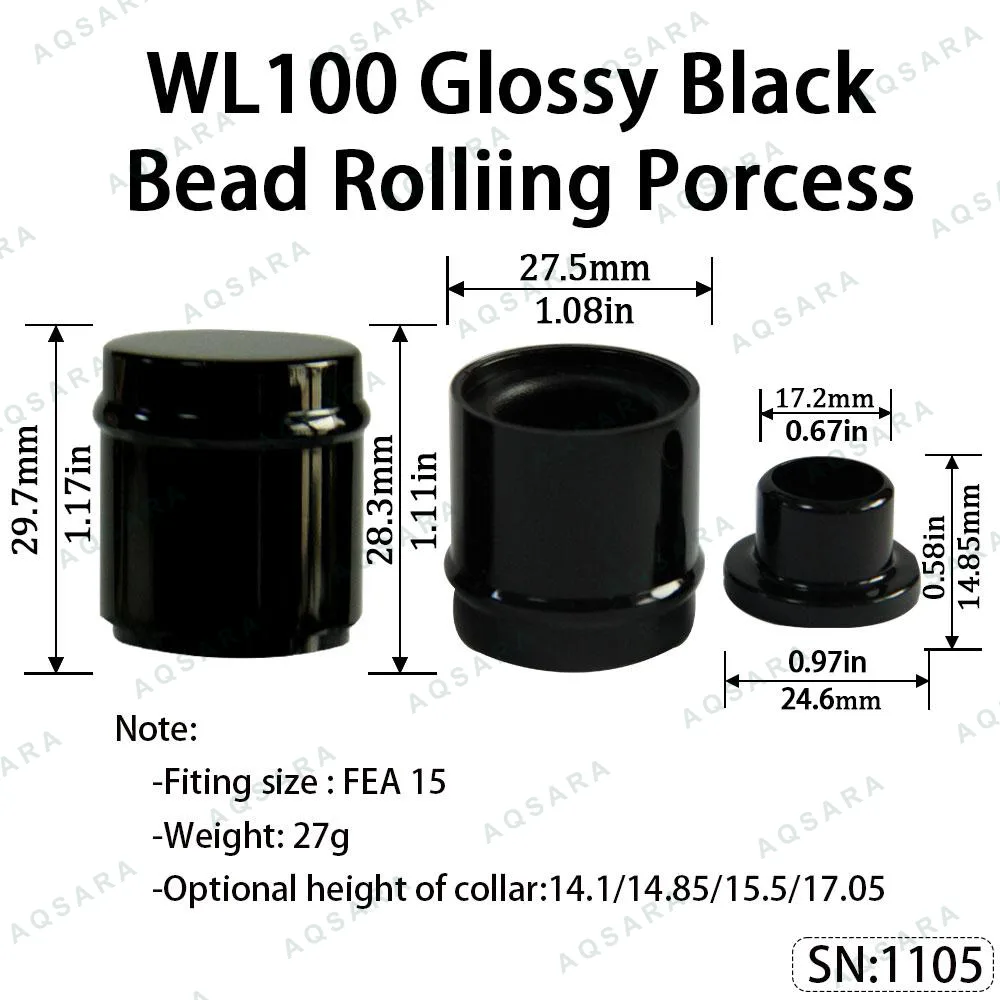 Tutup Magnetik aluminium — WL100 Magnetic Cap — Glossy Black