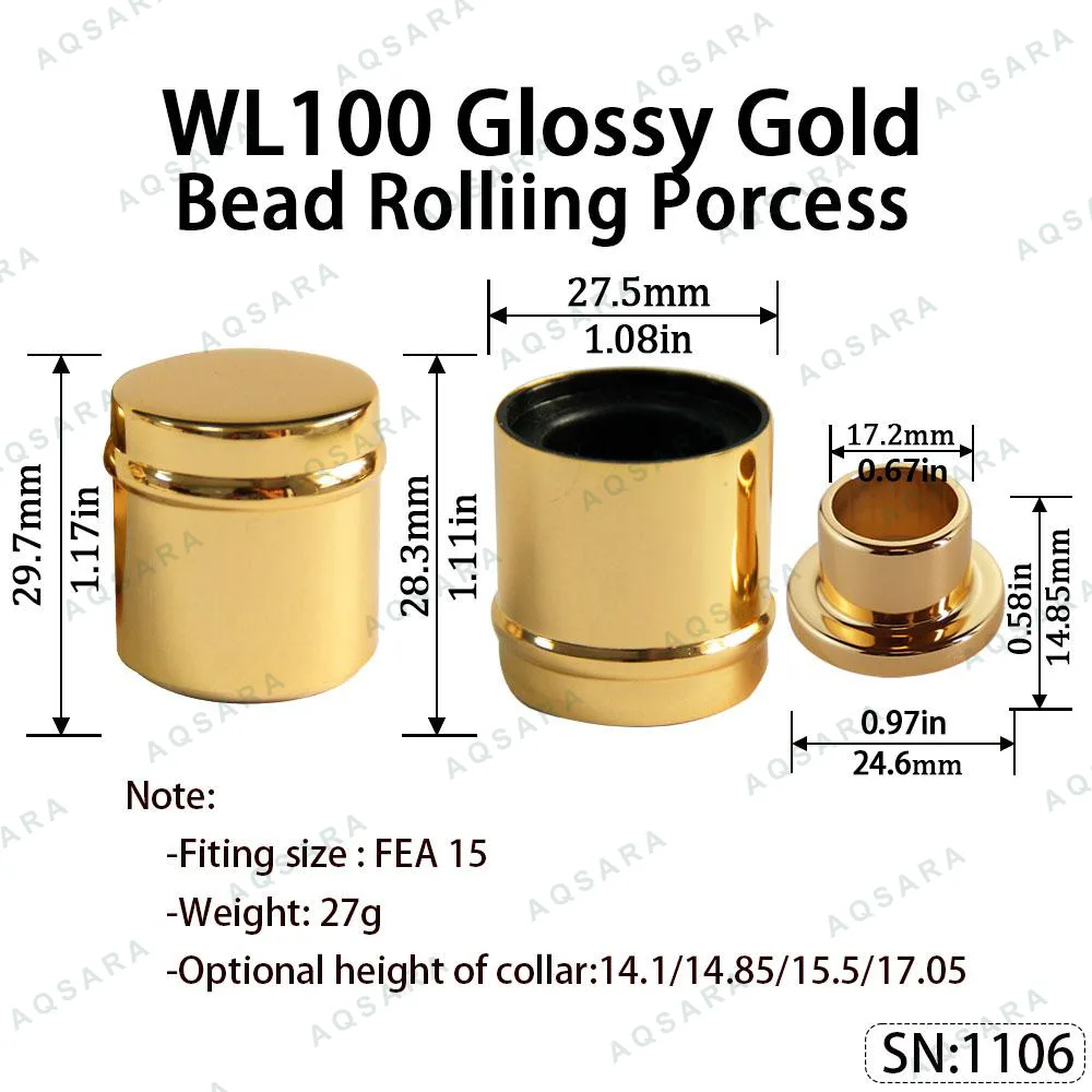 Tutup Magnetik aluminium — WL100 Magnetic Cap — Glossy Gold