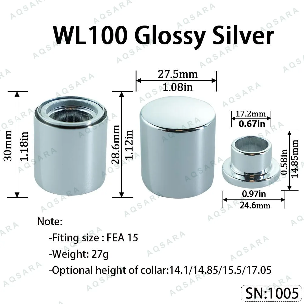 Tutup Magnetik aluminium — WL100 Magnetic Cap — Glossy Silver