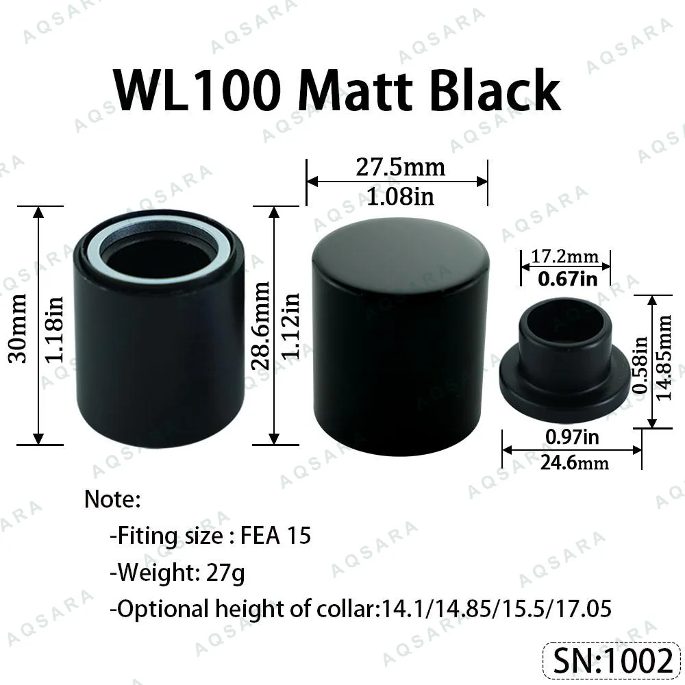 Tutup Magnetik aluminium — WL100 Magnetic Cap — Matt Black