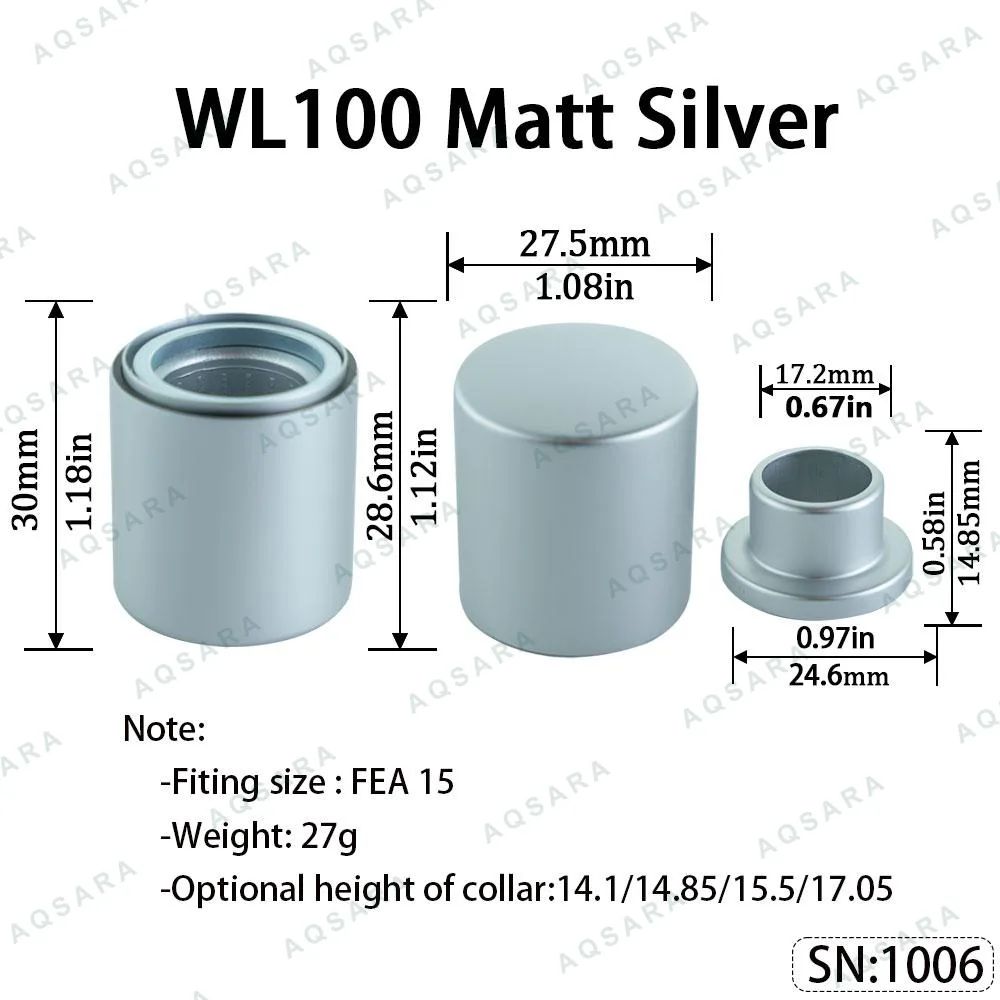 Tutup Magnetik aluminium — WL100 Magnetic Cap — Matt Silver