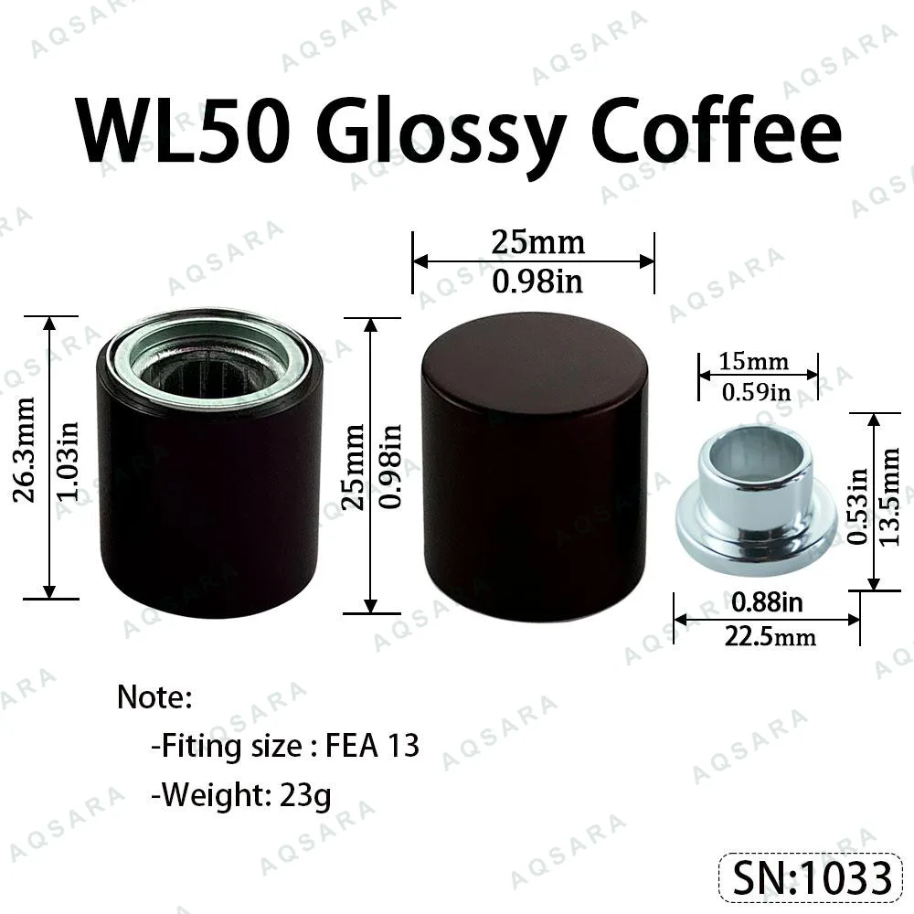 Tutup Magnetik aluminium — WL50 Magnetic Cap — Glossy Coffee