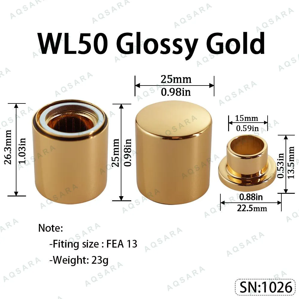 Tutup Magnetik aluminium — WL50 Magnetic Cap — Glossy Gold