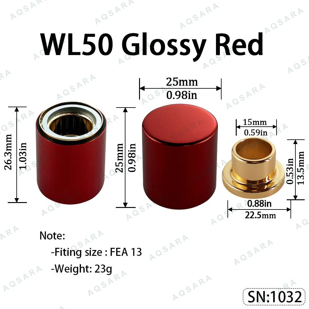 Tutup Magnetik aluminium — WL50 Magnetic Cap — Glossy Red