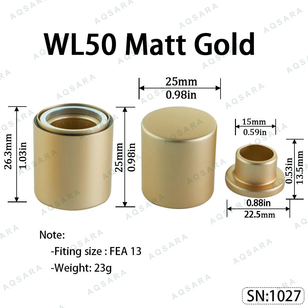 Tutup Magnetik aluminium — WL50 Magnetic Cap — Matt Gold