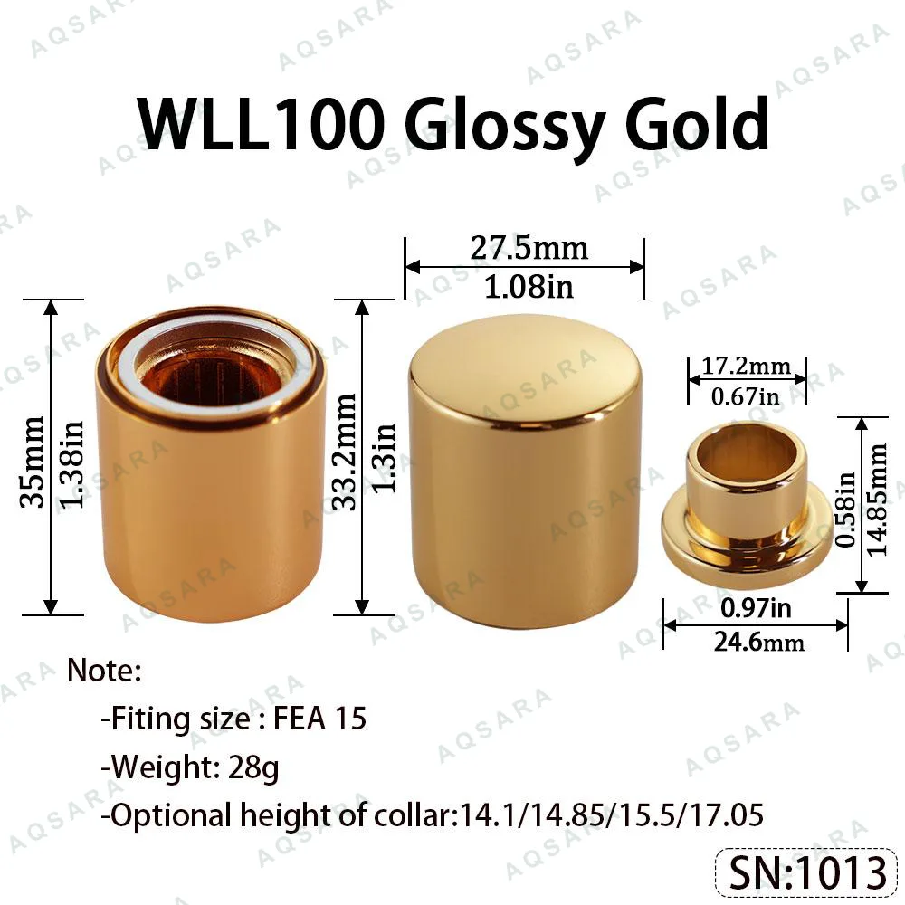 Tutup Magnetik aluminium — WLL100 Magnetic Cap — Glossy Gold