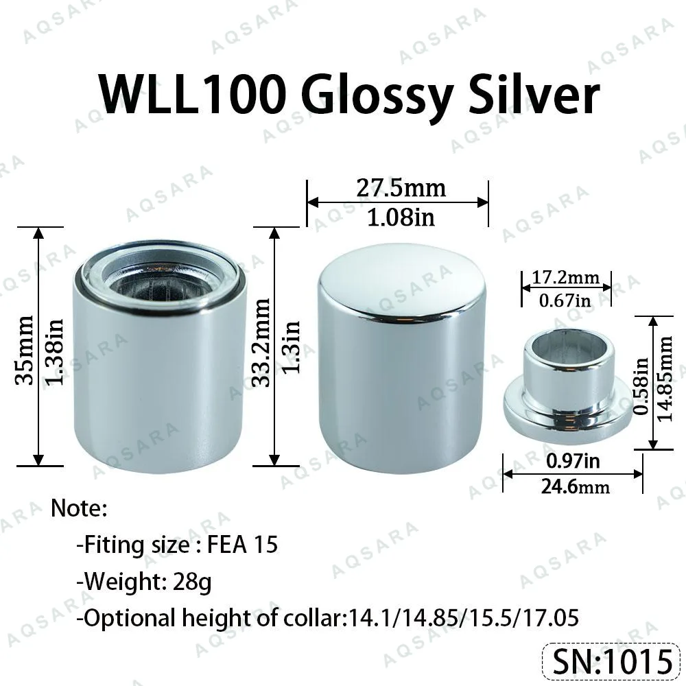 Tutup Magnetik aluminium — WLL100 Magnetic Cap — Glossy Silver