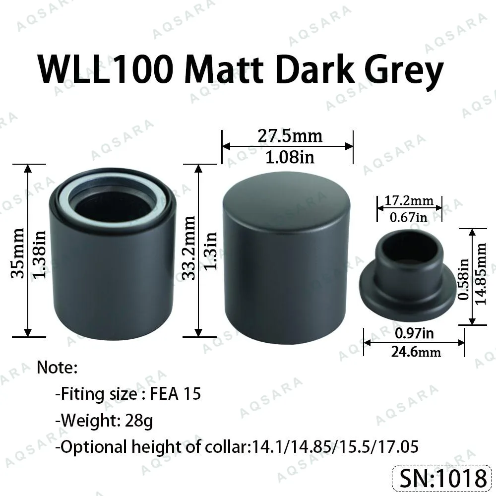 Tutup Magnetik aluminium — WLL100 Magnetic Cap — Matt Dark Grey