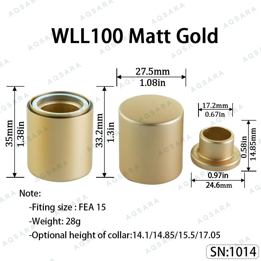 Tutup Magnetik aluminium — WLL100 Magnetic Cap — Matt Gold