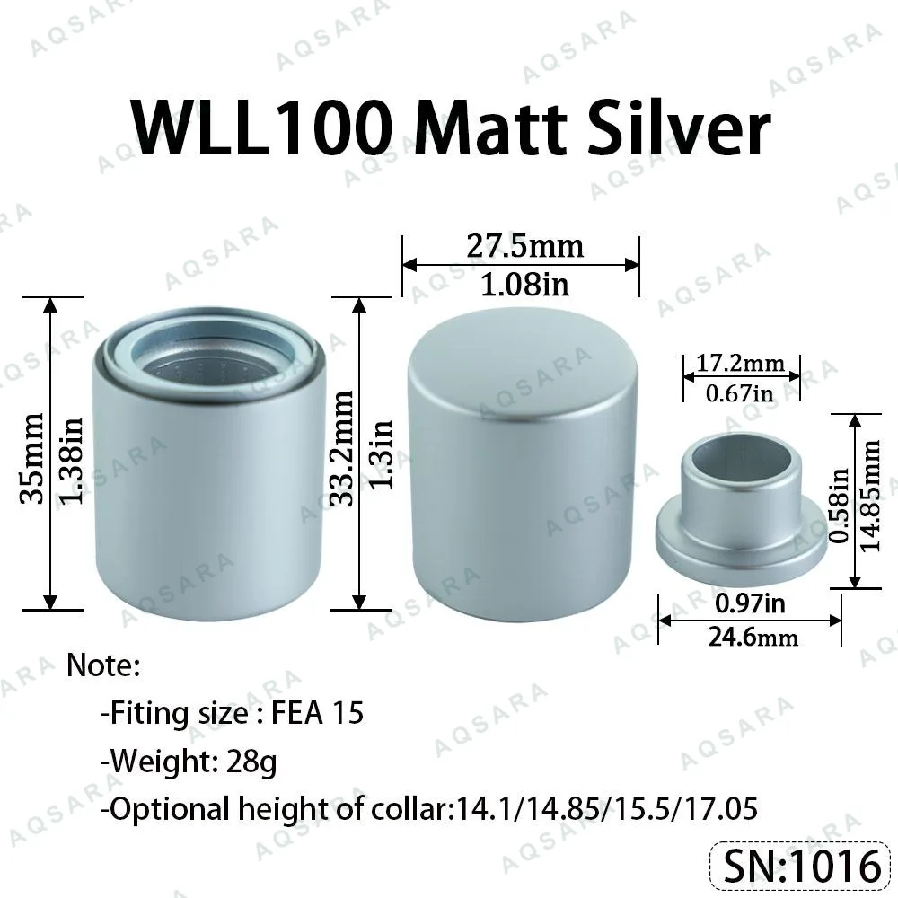 Tutup Magnetik aluminium — WLL100 Magnetic Cap — Matt Silver