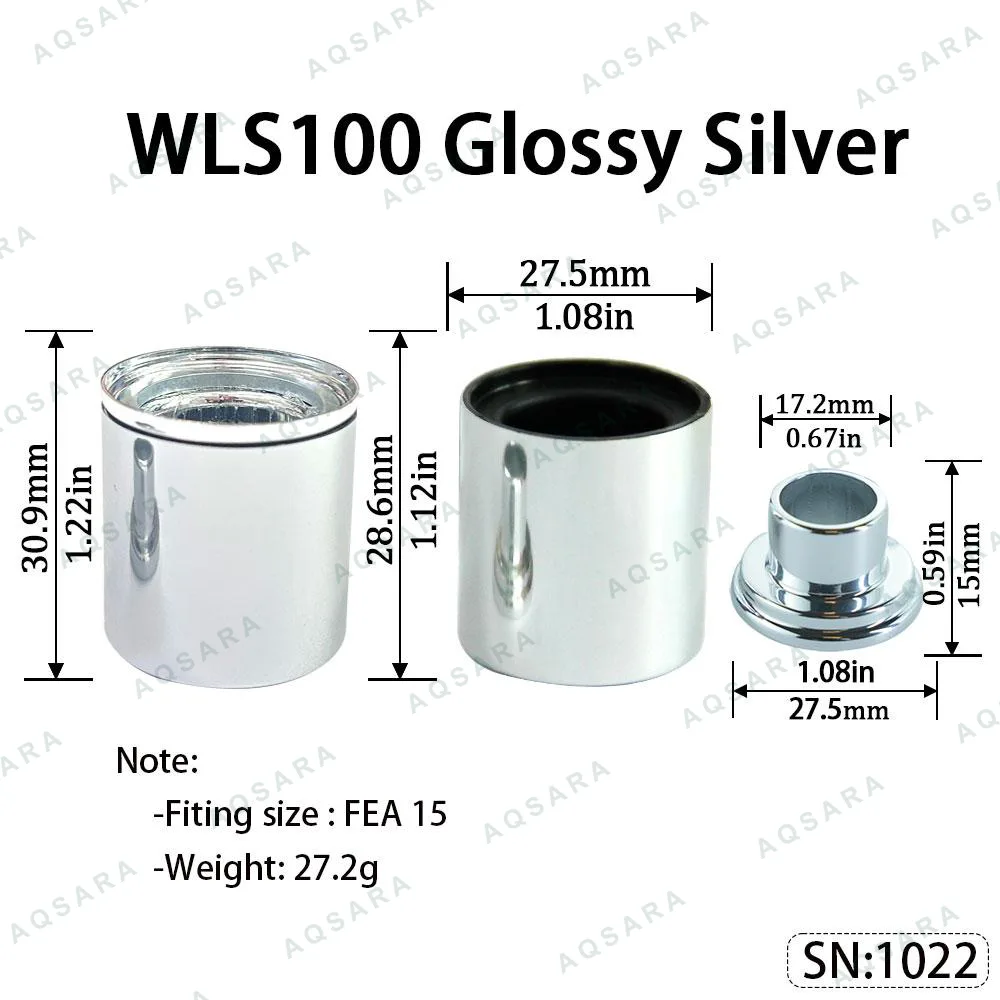 Tutup Magnetik aluminium — WLS100 Magnetic Cap — Glossy Silver