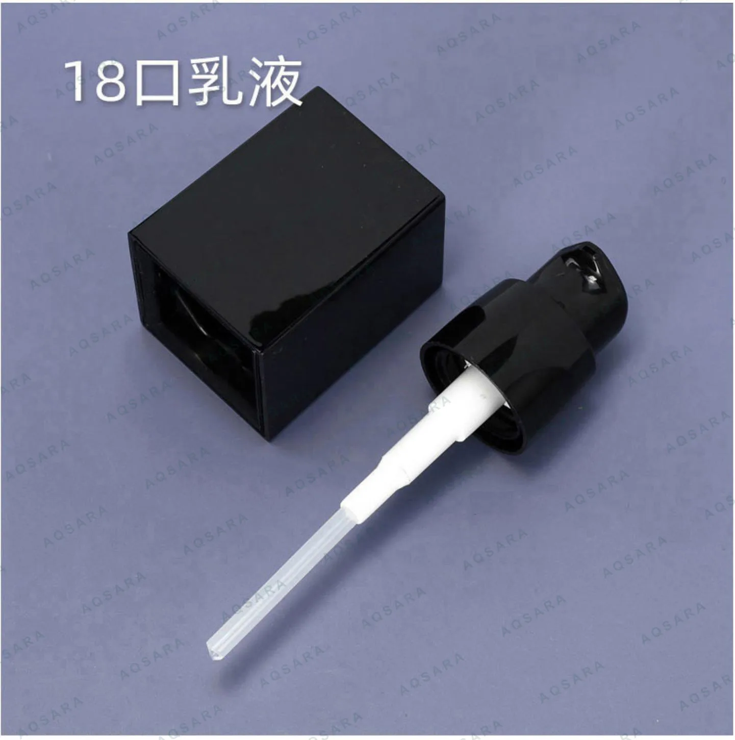Sprayer plastik leher 18 mm — 18 black lotion pump + outer cap