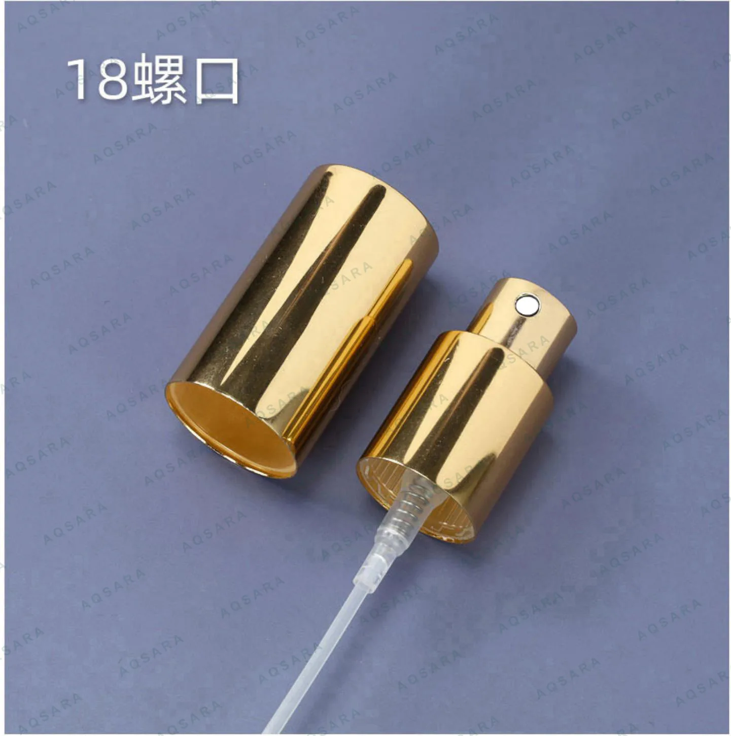 Sprayer aluminium leher 18 mm — 18 gold electrolytic screw thread sprayer + outer cap