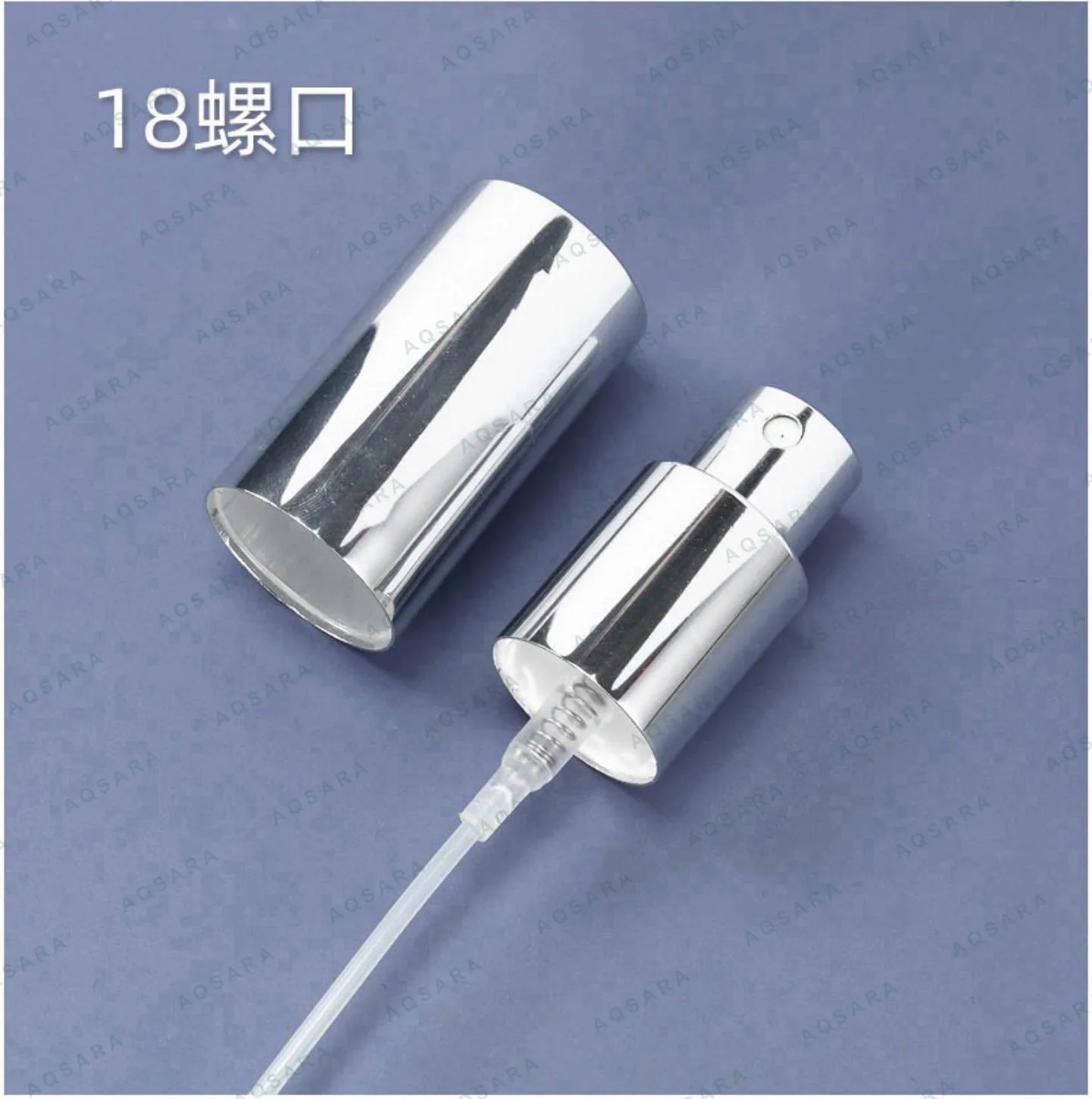 Sprayer aluminium leher 18 mm — 18 silver electrolytic screw thread sprayer + outer cap